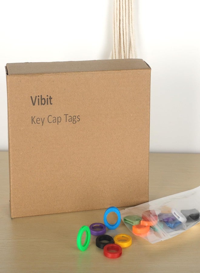Vibit 16 Pack Colorful Plastic Key Cap Tags and Identifier Covers for Standard Flat House Keys, 2 Styles - Image 5
